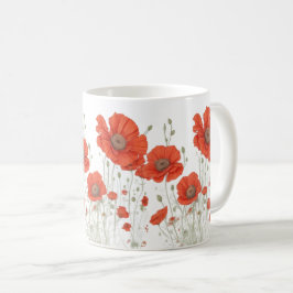 Oranje papaverbloemen koffiemok