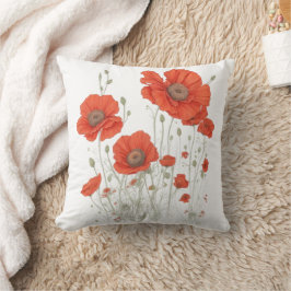 Oranje papaverbloemen kussen