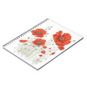 Oranje papaverbloemen notitieboek (Linkerzijde)