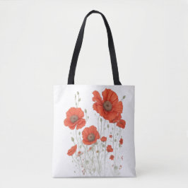 Oranje papaverbloemen tote bag