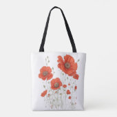 Oranje papaverbloemen tote bag (Achterkant)
