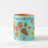 Oranje papaverbloemen: "Vertrouw in de ruimte" Aqu Mok (Midden)