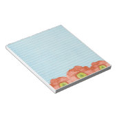 Oranje papaverbloemen Waterverf Licht blauw gelijn Notitieblok (Schuin)