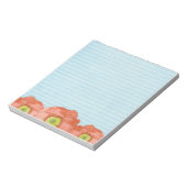 Oranje papaverbloemen Waterverf Licht blauw gelijn Notitieblok (Linkerzijde)