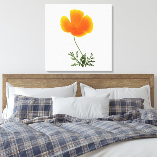 oranje papavercanvas afdrukken (Insitu (Slaapkamer))
