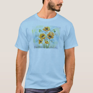 Oranje papavers en koningin Anne's kant T-shirt