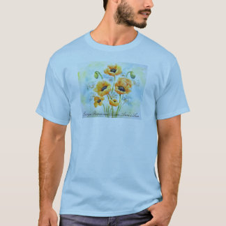 Oranje papavers en koningin Anne's kant T-shirt
