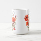 Oranje papavers op wit koffiemok (Center)