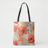 Oranje papaverweide tote bag (Voorkant)