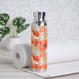 Oranje papaverweide waterfles