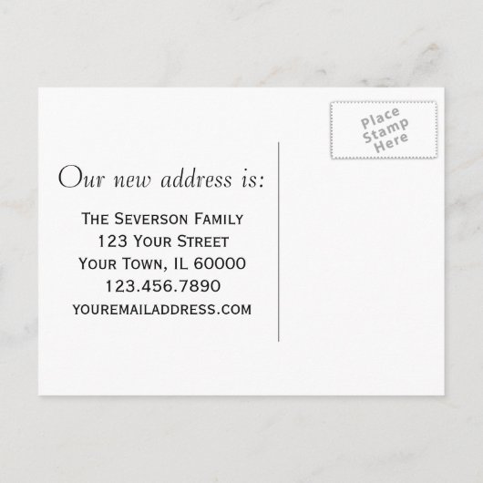 Oranje papaverwijziging van adres aankondigingskaart (Achterkant)