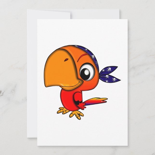 Oranje papegaai cartoon (Voorkant)