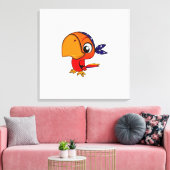 Oranje papegaai cartoon canvas afdruk (Insitu (Woonkamer))