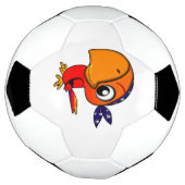 Oranje papegaai cartoon voetbal (Gedraaid)