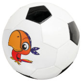 Oranje papegaai cartoon voetbal (Drie kwart)