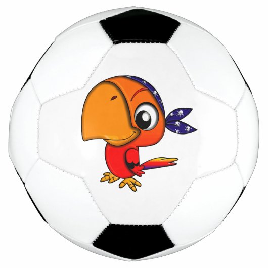 Oranje papegaai cartoon voetbal (Voorkant)
