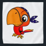 Oranje papegaaicartoon bandana<br><div class="desc">Als u een dierenvriend bent of u een vriend hebt die één is,  dan zult you/he/she absoluut van deze oranje papegaaicartoon houden.</div>