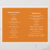 Oranje papel Picado bruiloft fista-vouwprogramma (Achterkant)