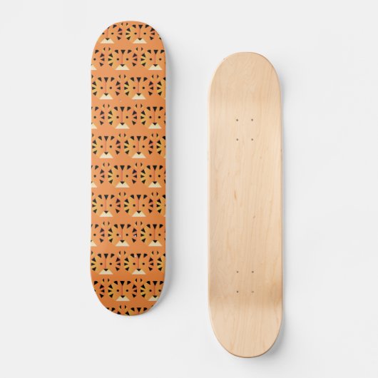 Oranje papier gevouwen tijgerzijde persoonlijk skateboard (Voorkant)