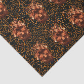 Oranje papier voor het aftappen van de schedel (Detail)