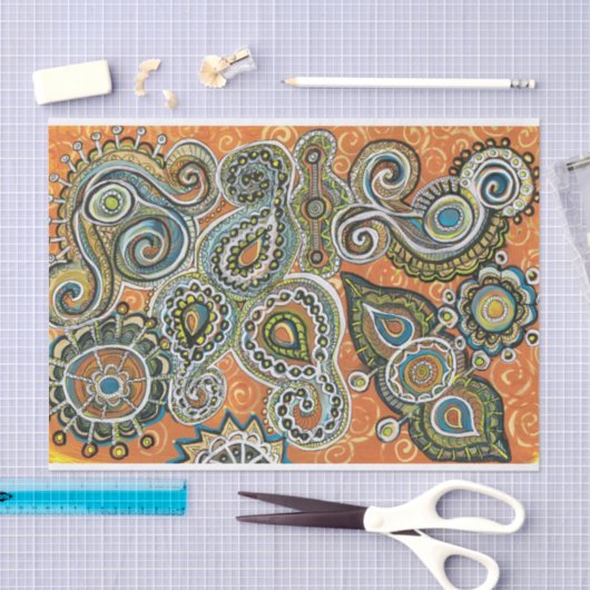oranje papier voor paisleypapier (Craft)