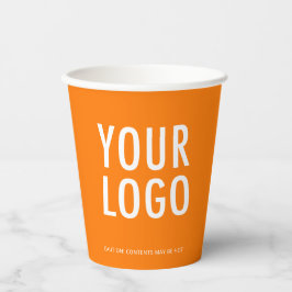 Oranje Papieren Bekers Aangepast Zakelijk Logo 8 o