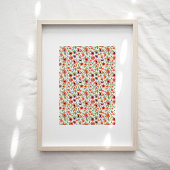 Oranje papies Floral Pattern-kunst Poster