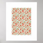 Oranje papies Floral Pattern-kunst Poster (Voorkant)