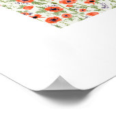 Oranje papies Floral Pattern-kunst Poster (Hoek)