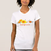 Oranje papies met California Text T-Shirt (Voorkant)