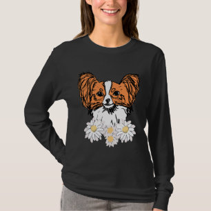 Oranje papillon met bloemen t-shirt