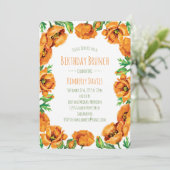 Oranje papleydot Birthday Brunch Kaart (Staand voorkant)