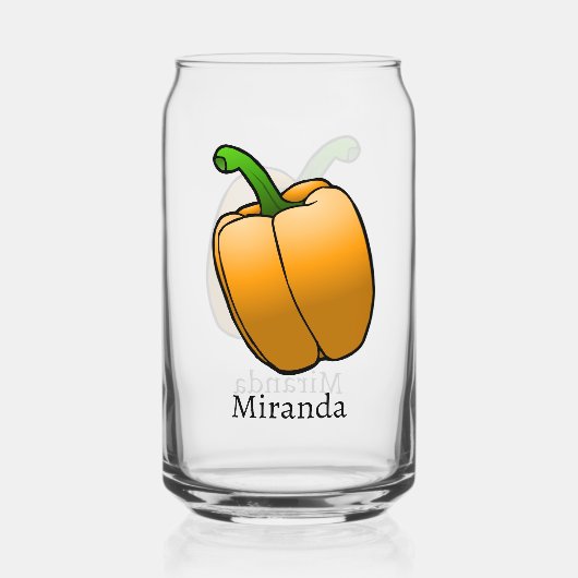Oranje Paprika Blikvorm Glas (Voorkant)