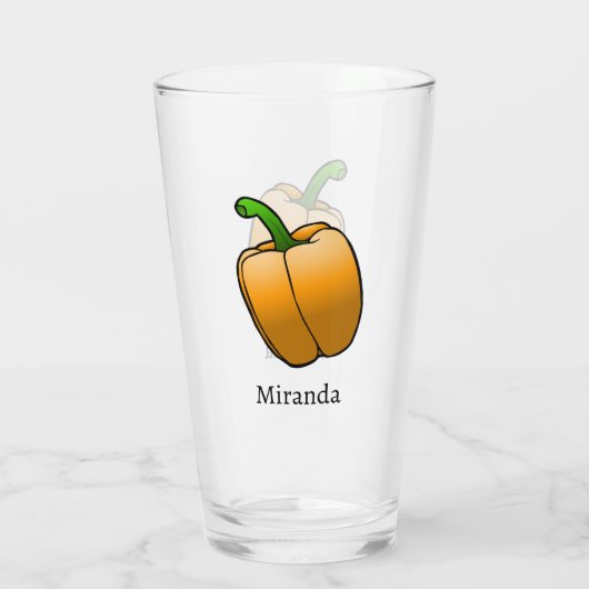 Oranje paprika glas (Achterkant)