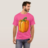 Oranje paprika Retro T-shirt (Voorkant volledig)