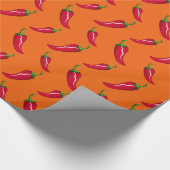 Oranje paprika's cadeaupapier (Hoek)