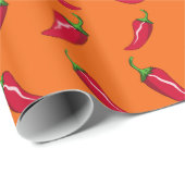 Oranje paprika's cadeaupapier (Rol Hoek)