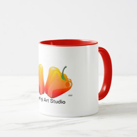 Oranje paprika's mok (Voorkant rechts)