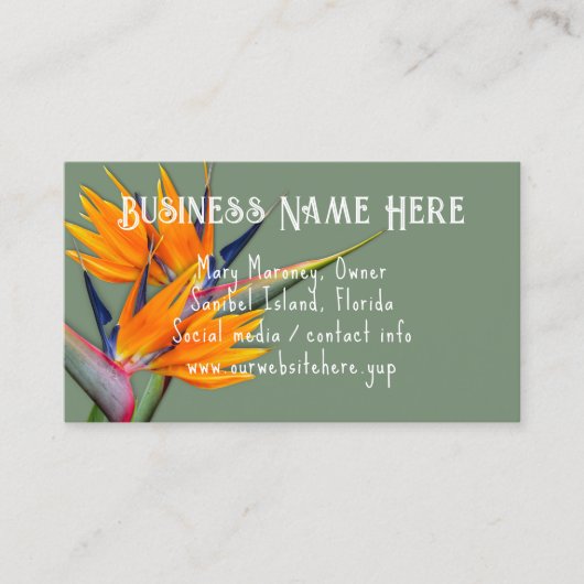 Oranje paradijsvogel Bloemen Visitekaartjes (Voorkant)