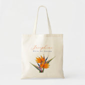 Oranje paradijsvogel Bloemenbruidsmeisje Tote Bag (Voorkant)
