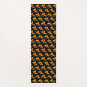 Oranje paradijsvogel op zwart yogamat (Voorkant)