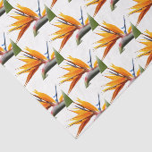Oranje Paradijsvogel Plant Bloemenpatroon Tissuepapier (Detail)