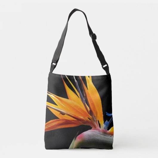 Oranje Paradijsvogel Plant Bloom Floral Crossbody Tas (Achterkant)