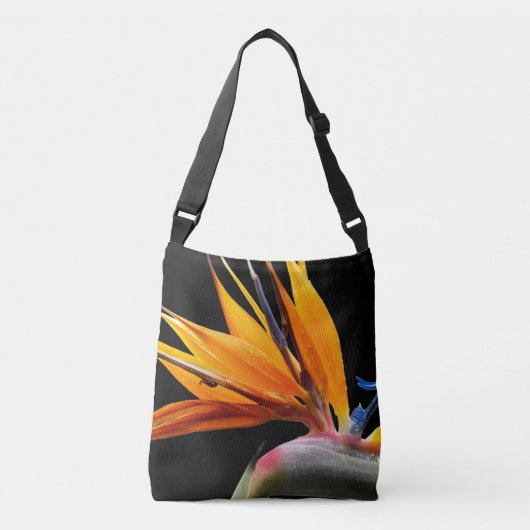 Oranje Paradijsvogel Plant Bloom Floral Crossbody Tas (Voorkant)