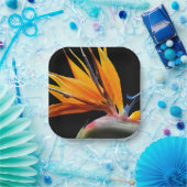 Oranje Paradijsvogel Plant Bloom Floral Papieren Bordje (Feest)