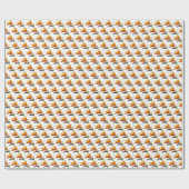 Oranje Paradijsvogel Plant Patroon op wit Cadeaupapier (Vlak)