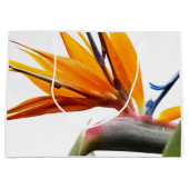 Oranje Paradijsvogel Plant Patroon op wit Groot Cadeauzakje (Voorkant)