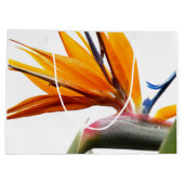 Oranje Paradijsvogel Plant Patroon op wit Groot Cadeauzakje (Achterkant)