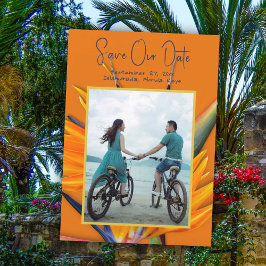 Oranje Paradijsvogel Save The Date Aankondiging