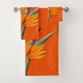 Oranje paradijsvogelhanddoekset bad handdoek (Insitu)